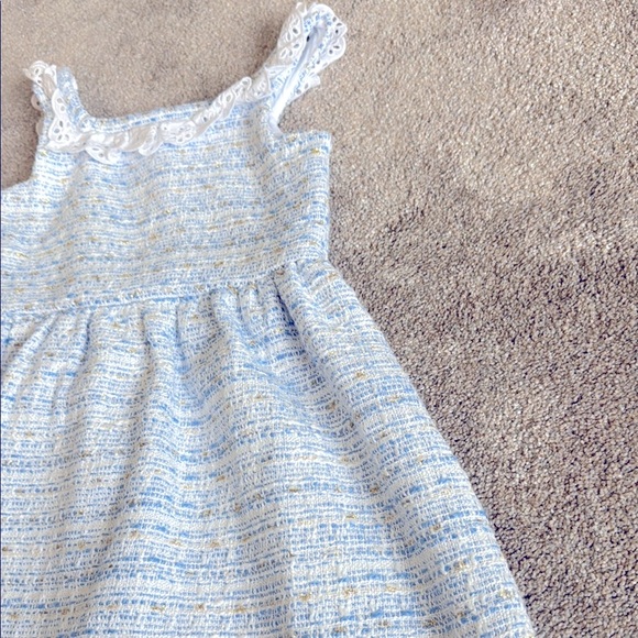 Janie and Jack Blue and White Tweed Dress - Picture 4 of 5